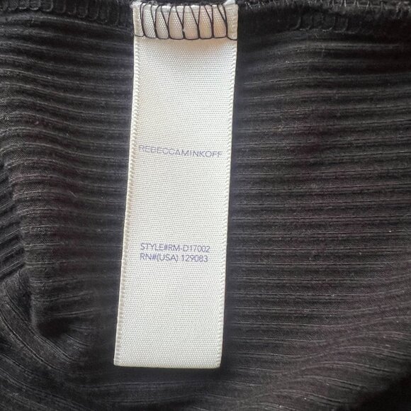 Rebecca Minkoff Size L Black Ribbed High Neck Cutout Long Sleeve Bodycon Dress - Picture 10 of 14